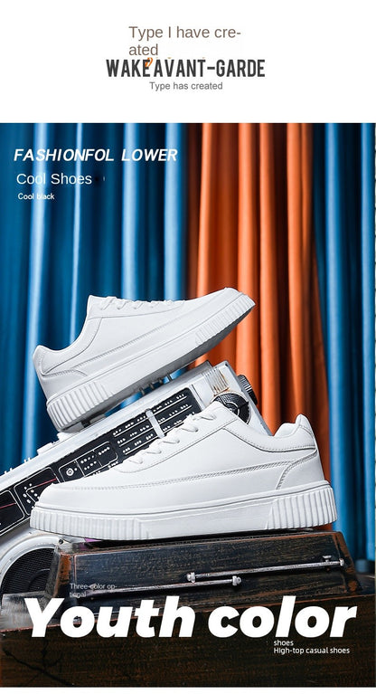 Tênis Masculino Impermeável de Prancha Leve Outono Inverno Tênis Masculino Casual com Cadarço Macio para Esportes e Caminhada