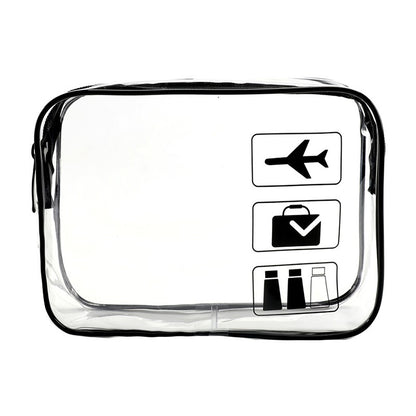 Large Capacity PVC Transparent Bag Portable Washing Bag Clear Tote Multi Pocket Handbag