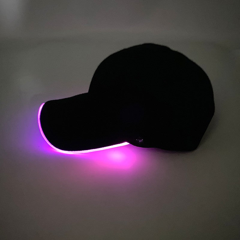 Fashion Attractive Glowing Decor Supplies Carnival LED Optical Fiber Baseball Cap Flashing For Carnival Party In The Dark Night