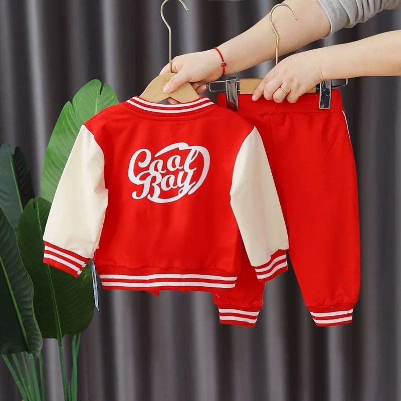 Baby Baseball Clothing Suit Boys Girls Casual Sports Sets 3 Pcs Coat Pants tripartite Spring Autumn Thin Baby Tracksuit Outfits