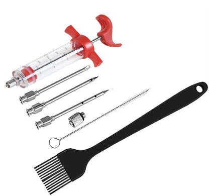 Conjunto de Injetor de Temperos em Aço Inoxidável para Carne, Peru, Frango, Injetor de Sabor, Molho de Cozinha, Injeção de Marinada, Acessórios de Cozinha Doméstica