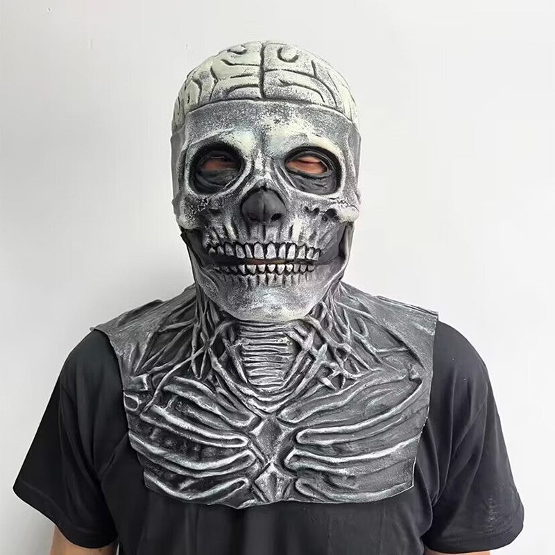 Halloween Scary Skull Mask Halloween Party Carnival Cosplay Prop Novelty Realistic Skull Latex Mask Evil Red Skull Headgear
