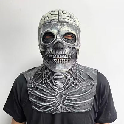 Halloween Scary Skull Mask Halloween Party Carnival Cosplay Prop Novelty Realistic Skull Latex Mask Evil Red Skull Headgear