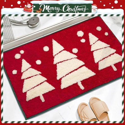 Christmas Mats Imitation Cashmere Carpet Bathroom Room Living Room Absorbent Non Slip Floor Mat Carpet Door Mat Home Party Decor