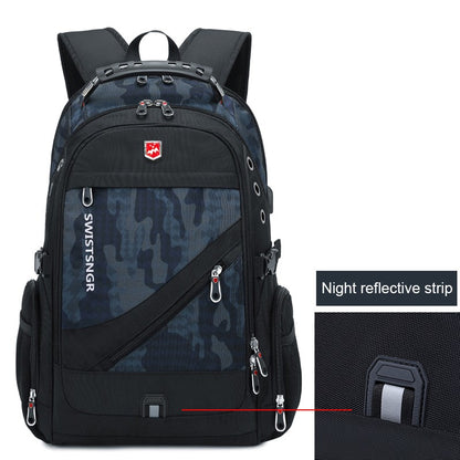 Mochila Masculina Antifurto Impermeável para Notebook de 17 polegadas com Carregamento USB, Mochila de Viagem de Negócios e Escolar Masculina