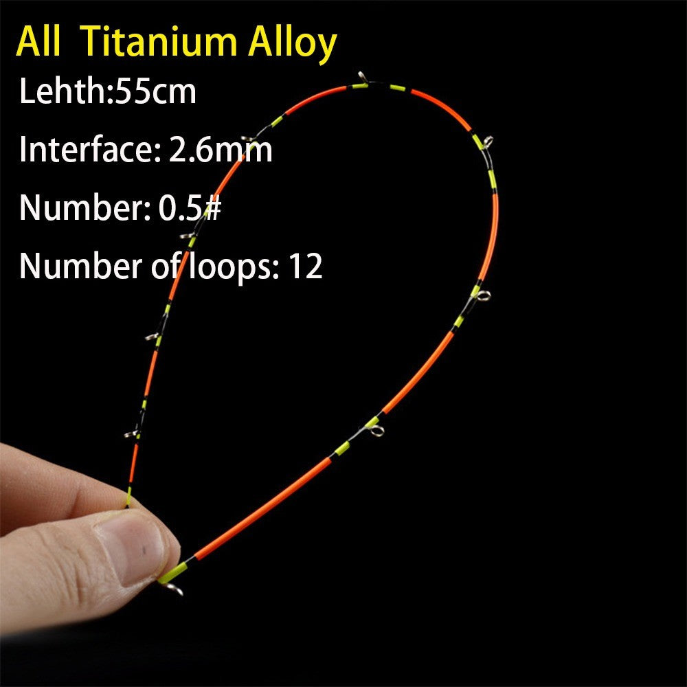 Fiberglass/Carbon Half-titanium Fishing Rod Tip Retractable Half/All Titanium Alloy Carbon Fiber 45/55/60cm Winter