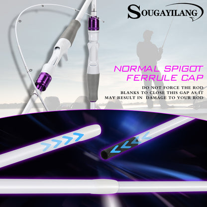 Vara de Pesca Sougayilang Casting/Spinning 2 Seções 1.8m Ultralight Carbono Cabo EVA para Várias Águas