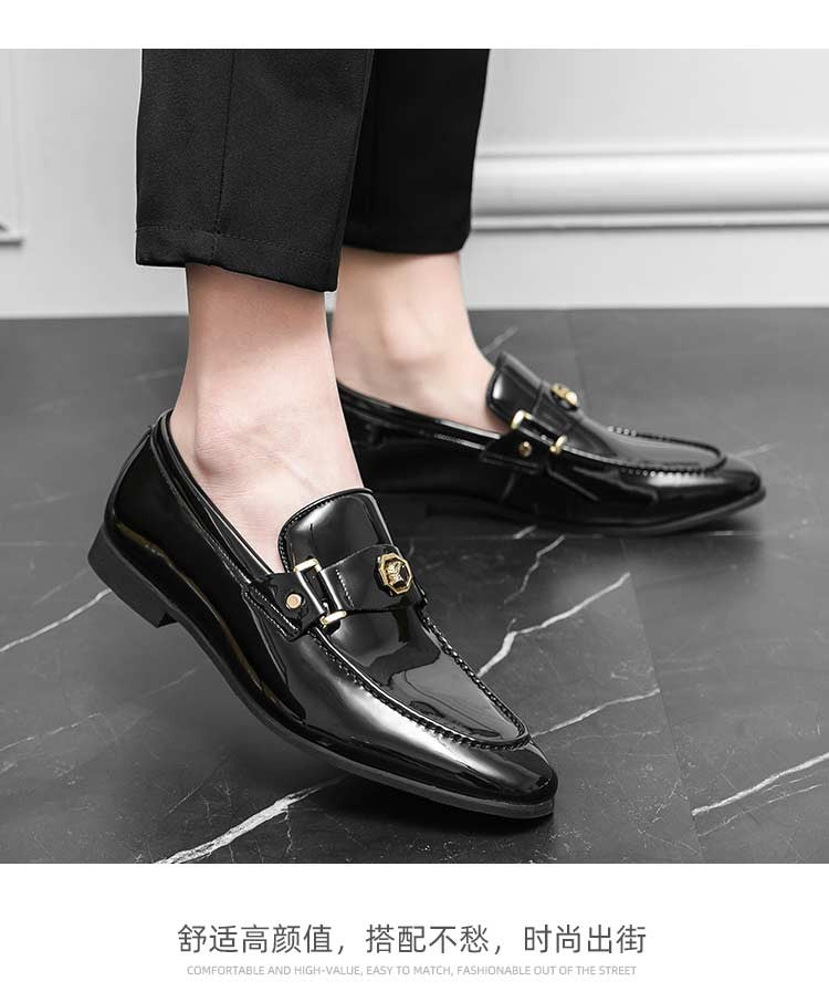 New Black Loafers Men Slip-On Round Toe Fashion Mens Dress Shoes Free Shipping Wedding Shoes for Men Size 38-47