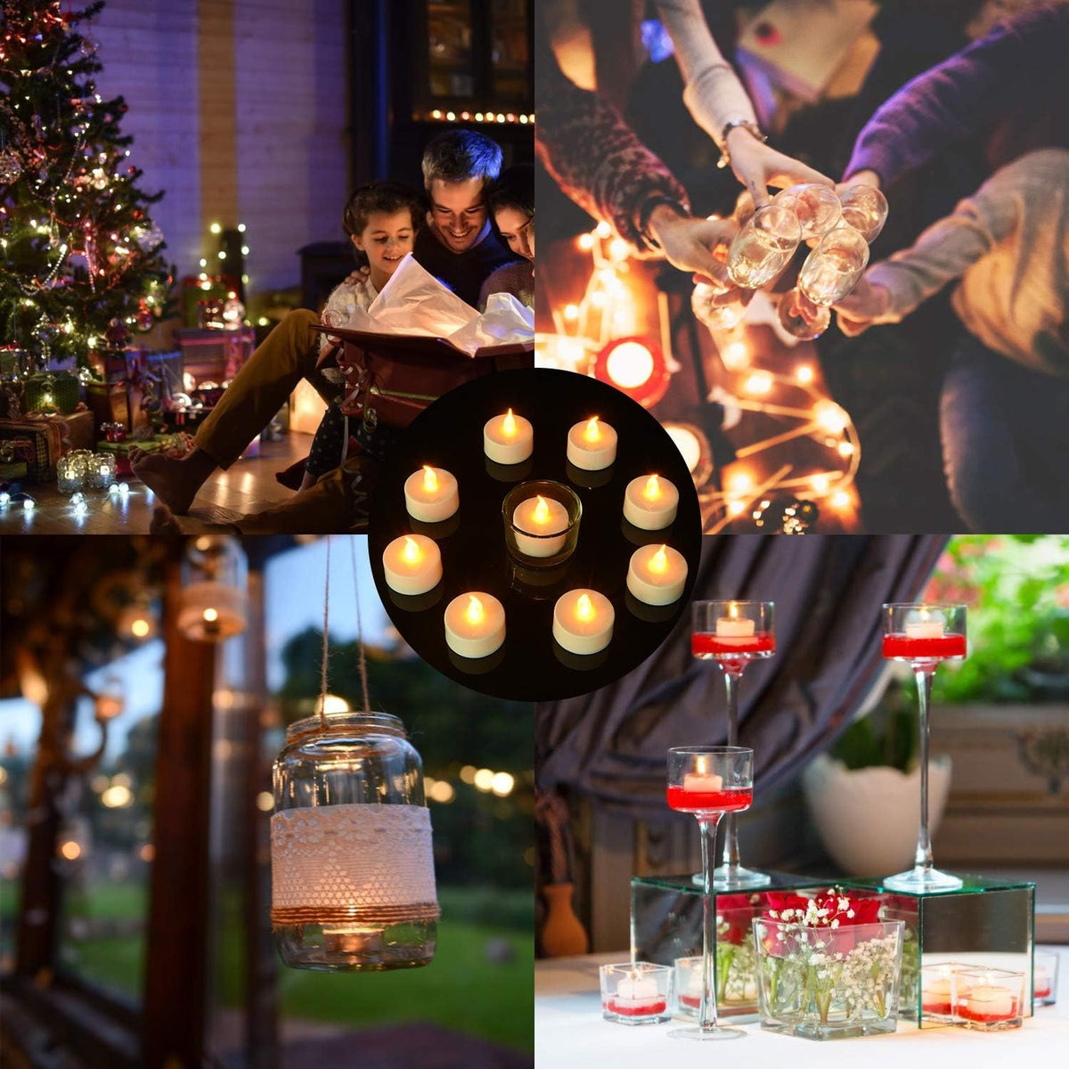 Flameless LED Electronic Candle Dropping Wax Tea Light Realistic Flames Led Lamp Christmas Halloween Wedding Home Decor