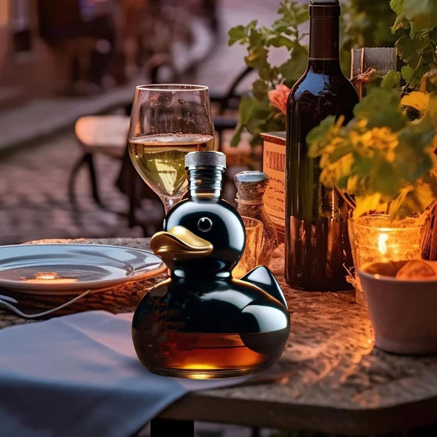 Suportes para Vinho de Cozinha Pato Engraçado Garrafa 10 oz Copos de Uísque Gravados Copos para Homens Copos de Degustação Mini Pato Criativo