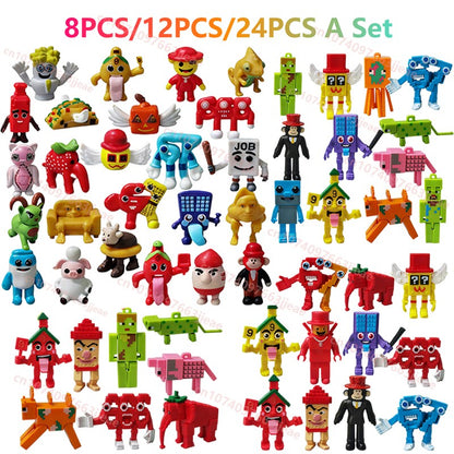 8/12/24 peças Roubar um Brainrot W ou L 77 Figura Trabalho Sahur Esok Sekolah Morango Elefante Bonecos de Ação Modelo Meowl Boneca Brinquedo Presente