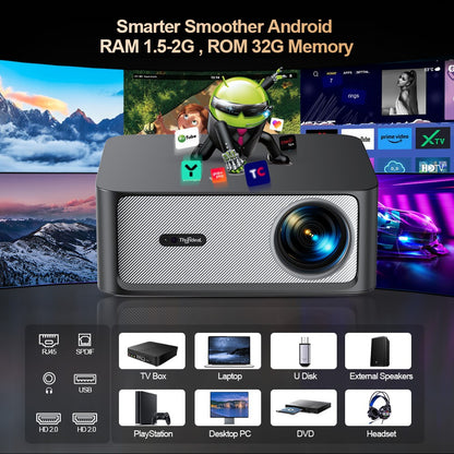 Projetor Portátil ThundeaL TD98Pro 2K 4K Full HD para Filmes e Jogos TD98 Pro 2G 32G Home Theater de Vídeo WiFi Projetor Android