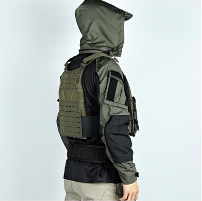 Men Outdoor Hooded Collar Shirt Tactics Hiking Combat T-Shirt Men Tactical Shirts Airsoft Paintball Camping Hunting Clothing