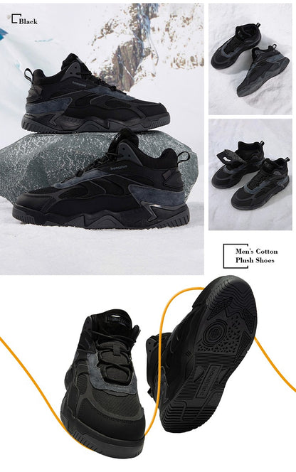 Baasploa Winter Men Leather Sneakers Casual Fashion Waterproof Sport Shoes For Man Plush Warm Male Sneakers Non-Slip Outdoor