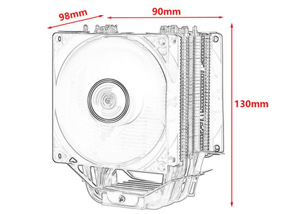 CPU Efficient Cooler Fan 90mm 4pin/PWM PC Tower Type Radiator 2/4/6 Heat Pipe install LGA2011 x79 x99 115x 1200 1700 AMD am3 AM4