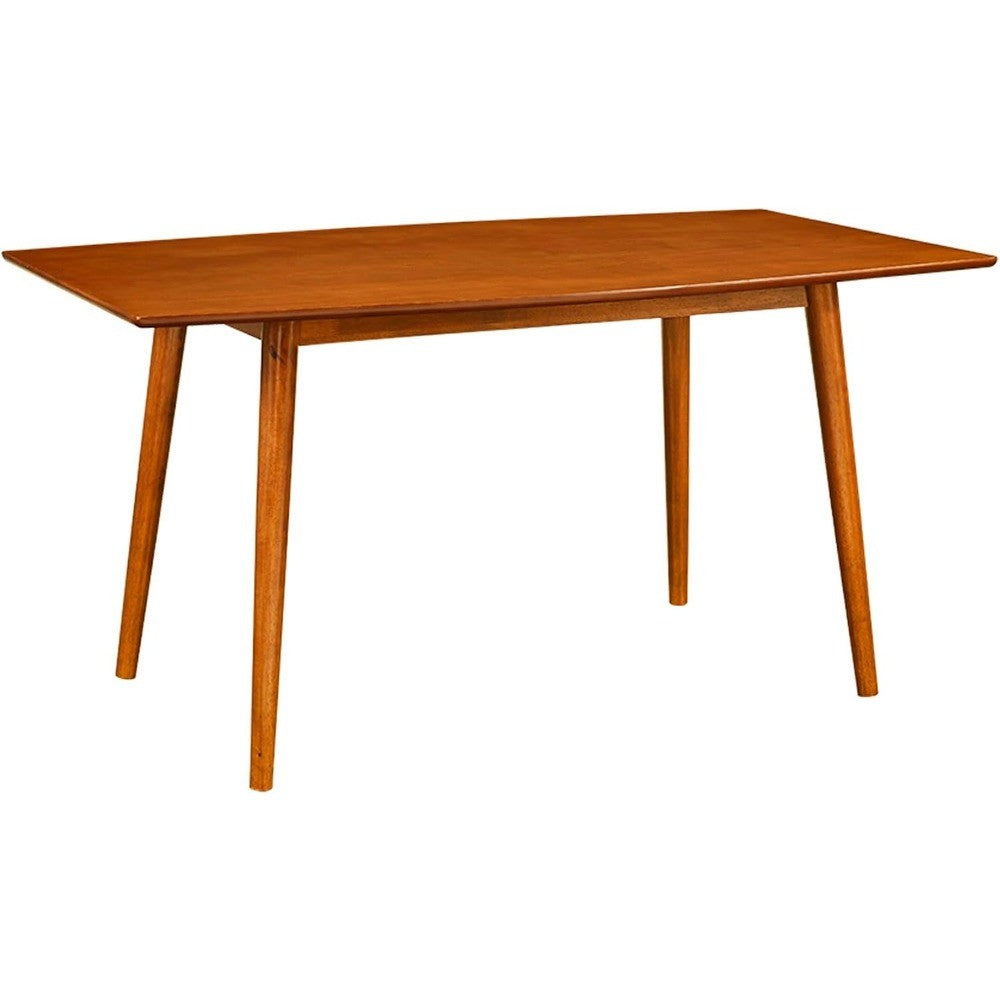 6 Person Mid Century Modern Wood Hairpin Rectangle Dining Room Kitchen Table Set Dining Chairs, 60 Inch