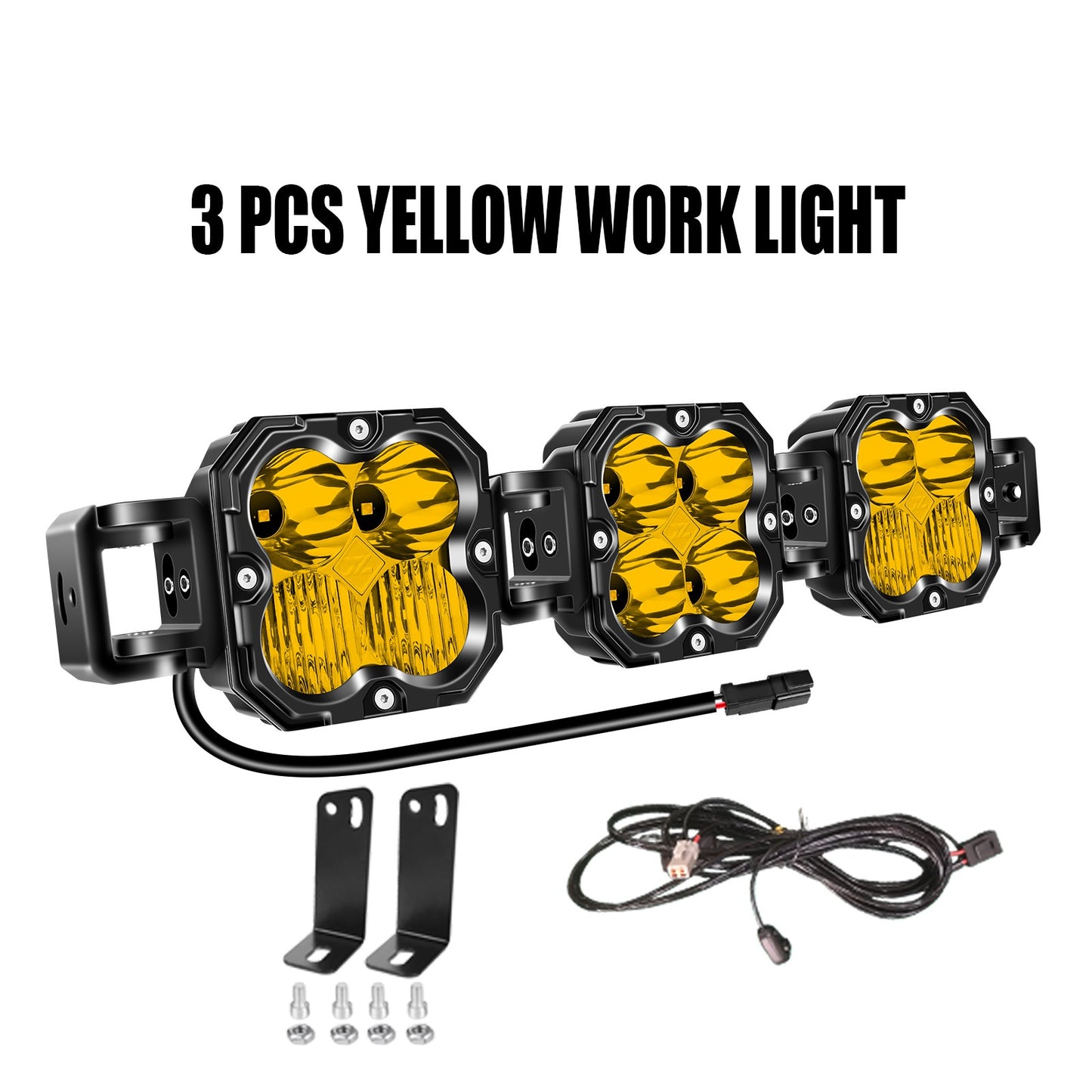 4in 30W Amer Cube LED Pod Light Spot Flood Combo Beam Work Lights,3055K/3530K Car Off-Road Driving Lamp for Truck,SUV,Motorcycle