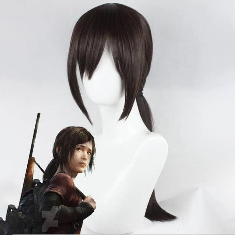 Peruca de Cosplay Marrom Ellie The Last of US Cabelo Sintético Resistente ao Calor Perucas de Cosplay