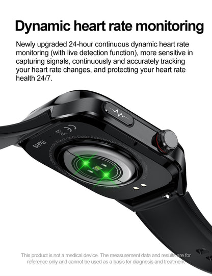 2025 Novo Smartwatch Tela AMOLED de 2.04 polegadas Chamada Bluetooth IP68 À Prova D'água 650mA Smartwatches Esportivos Masculinos Android Grau Militar