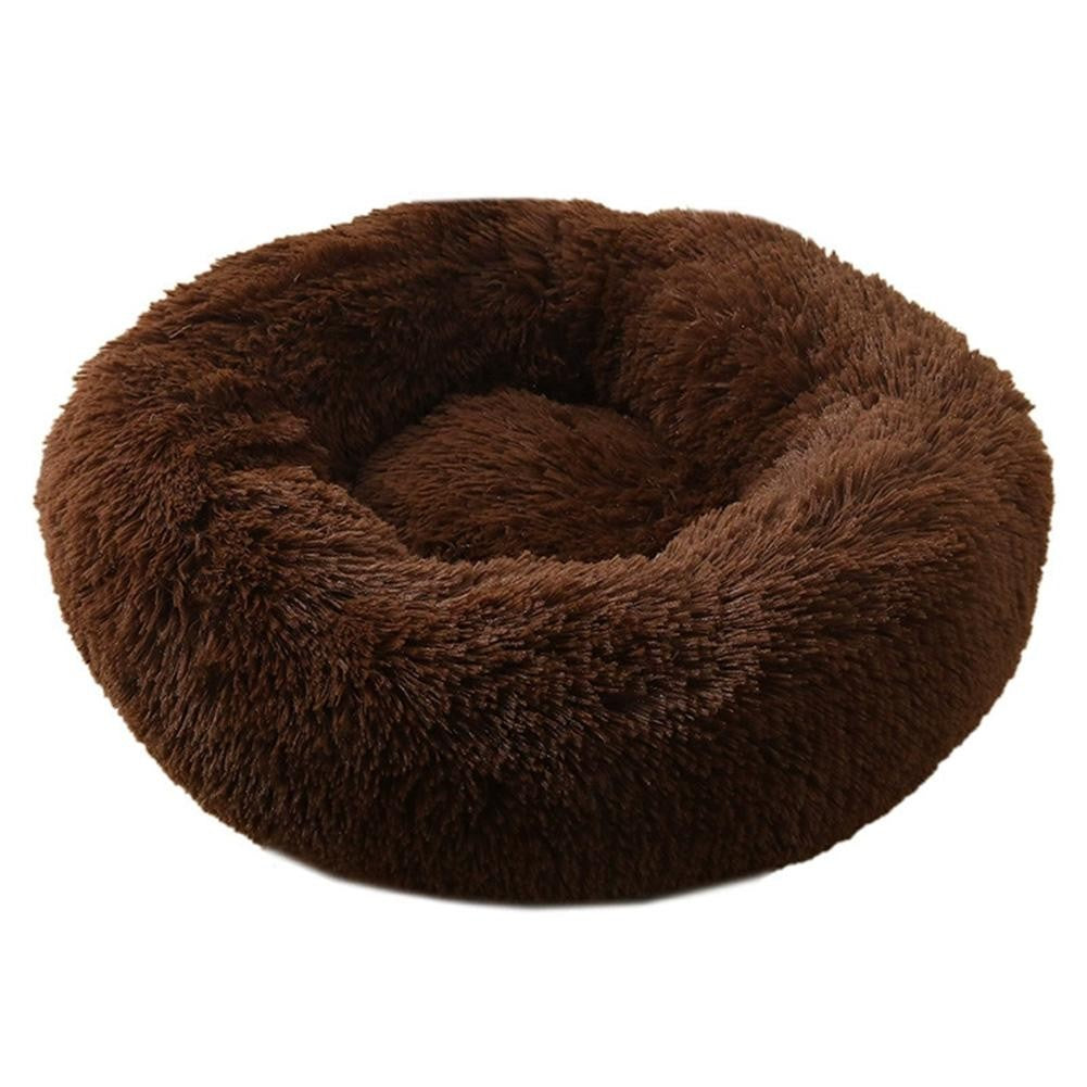 Almofada de Cama para Gatos e Cães de Pelúcia Macia e Quente com Pelo Sintético, Cama Redonda Calmante em Formato de Donut Confortável e Lavável para Cães e Gatos de Pequeno e Médio Porte