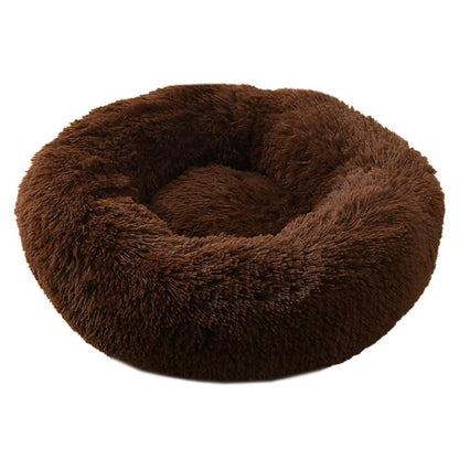 Almofada de Cama para Gatos e Cães de Pelúcia Macia e Quente com Pelo Sintético, Cama Redonda Calmante em Formato de Donut Confortável e Lavável para Cães e Gatos de Pequeno e Médio Porte