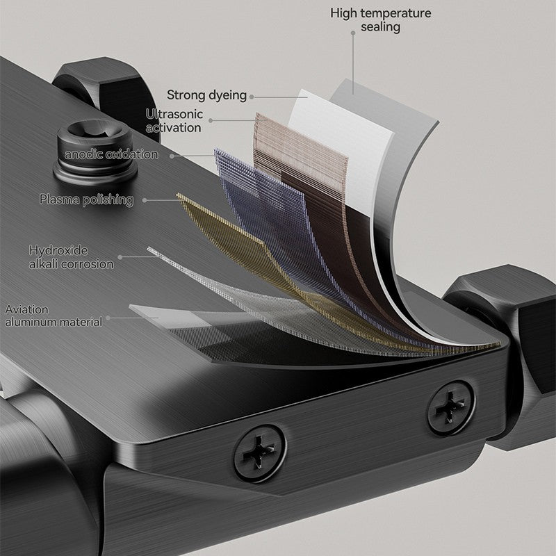 Multifunction Bathroom Shower System Set Hot and Cold Water Household Rotary Knob Pressurize Aluminum Gunmetal Gray Shower Set