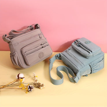 Lightweight Nylon Chic Crossbody Bag for Women Adjustable Strap, Multi-Pocket Design for Travel, Shopping, Dates & School