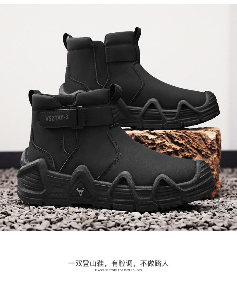 Men's casual sports shoes, high-top breathable outdoor hiking and mountaineering shoes, men's travel walking shoes