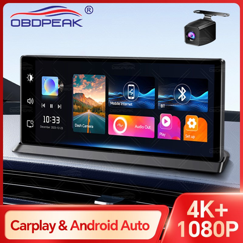 K2 Pro 11.3" DVR Automotivo 4K Câmera Sem Fio Carplay Android Auto Tela AI Câmera de Painel Gravador de Vídeo de Lente Dupla GPS de Navegação de Painel