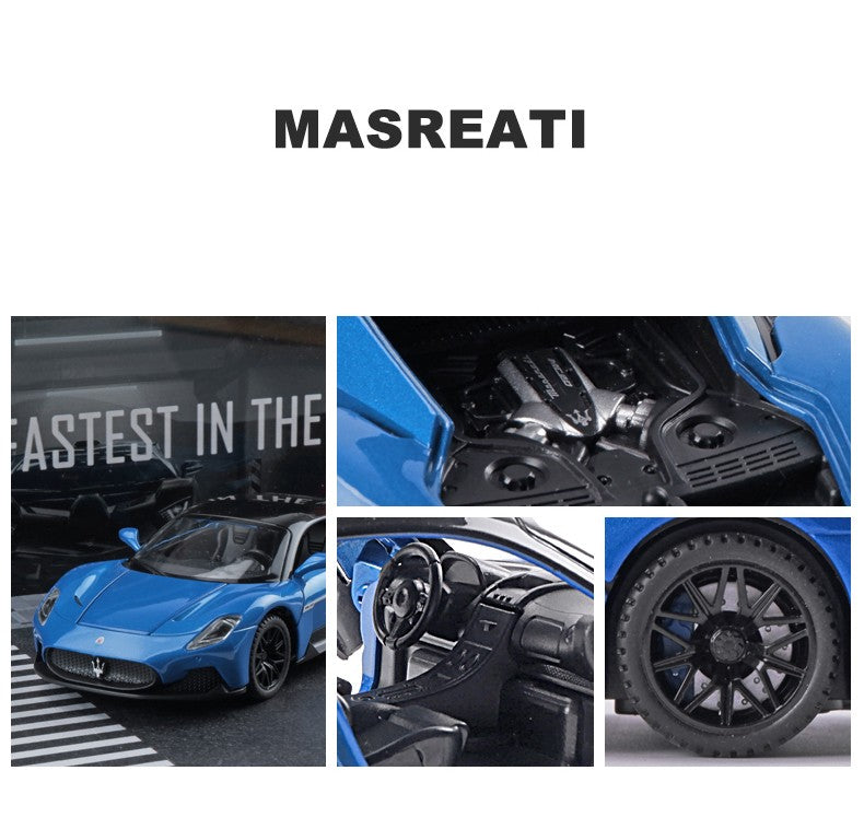 1:32 Maserati MC20 Coupé Liga Esporte Carro Fundido Miniatura Metal Carro Simulação Som e Luz Carro Brinquedo Para Meninos Velozes e Furiosos
