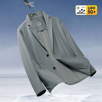 2025 Summer Thin Ice Silk Sunscreen Suit Jackets Classic Elasticity Traceless Sun Protection Blazers Social Office Formal Coats
