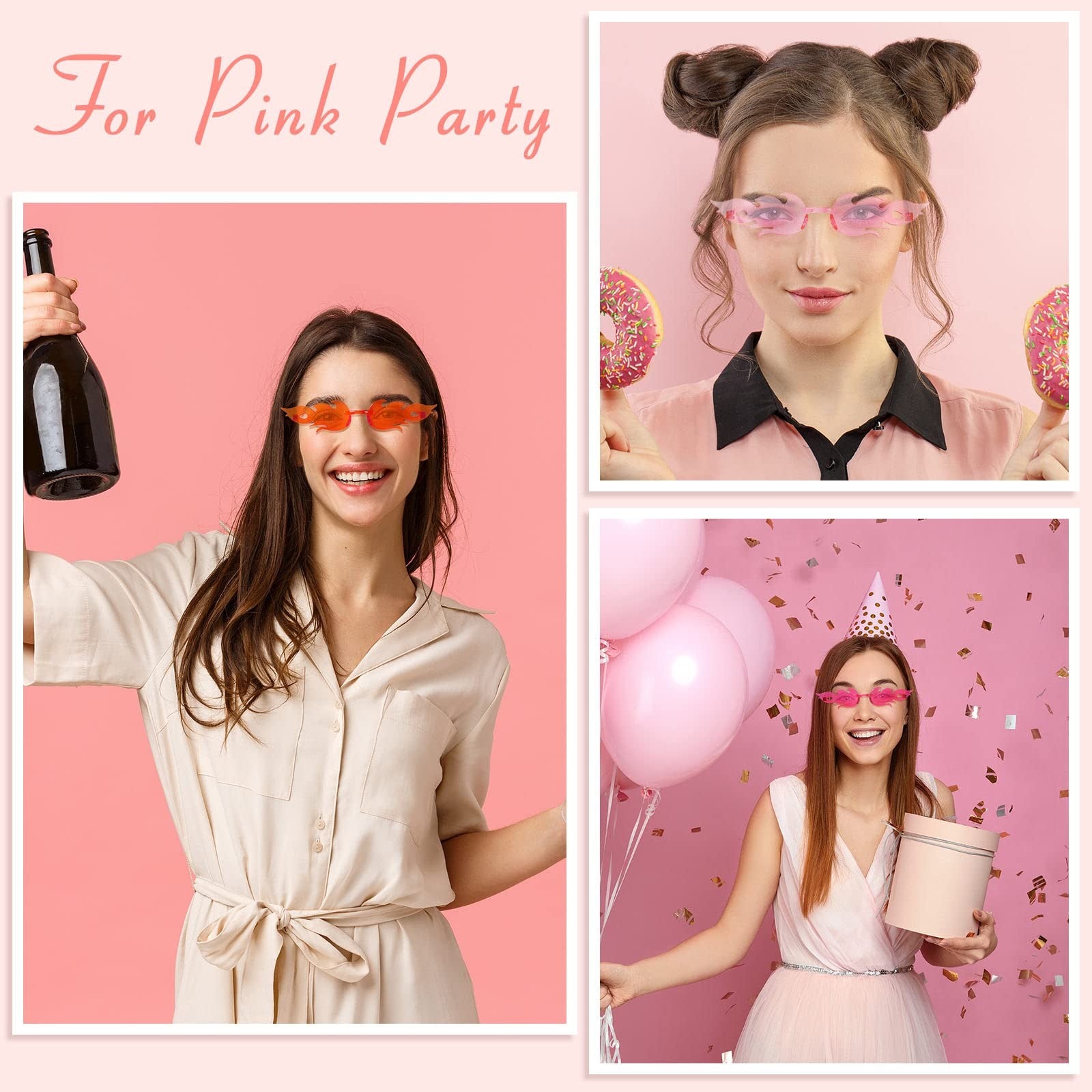 12-60pcs Fashion Fire Flame Glasses Fire Shape Sunglasses Fire Sunglasses Party Decor for Summer Shower Wedding Halloween Cos
