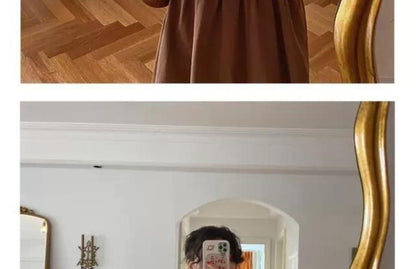 Autumn Outfit Set Women's 2023 New Court Sle Retro irt Versatile Mid-Length A-Line  Skirt for Pear aped Body