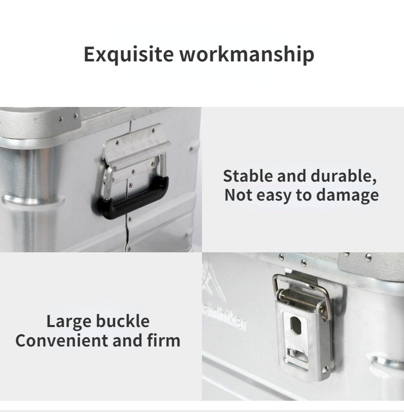 MOUNTAINHIKER Outdoor Storage Box Camping Picnic Travel Aluminum Alloy Large Capacity Box Silver Storage Bag 30-80L