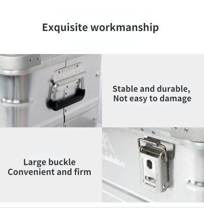 MOUNTAINHIKER Outdoor Storage Box Camping Picnic Travel Aluminum Alloy Large Capacity Box Silver Storage Bag 30-80L