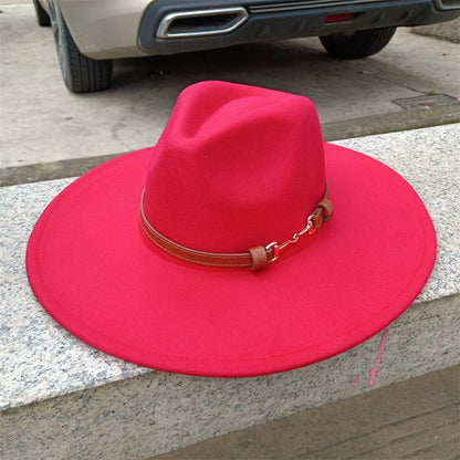 Chapéu Fedora de feltro liso com coroa em formato de gota para homens e mulheres novo cinto de couro Chapéu Panamá ????? ???????