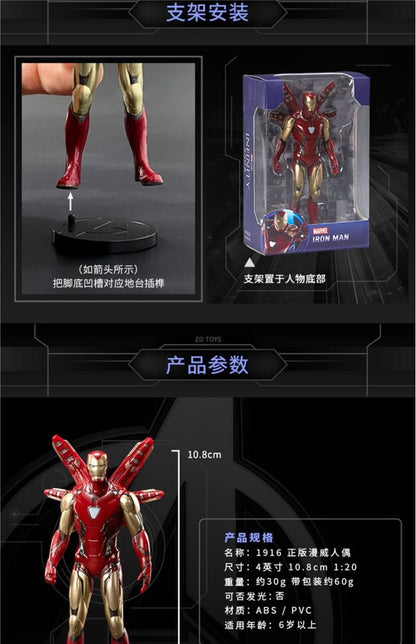 ZD Toys Vingadores Lendas Homem de Ferro Homem Aranha Thor Capitão América Thanos Hulk Máquina de Guerra Bonecos de Ação Presente