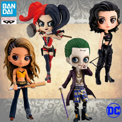 Bandai Autêntico Qposket Dc Hero Arlequina Coringa Mulher Maravilha Supergirl Boutique Modelo Artesanal Presentes Periféricos Colecionar Brinquedos