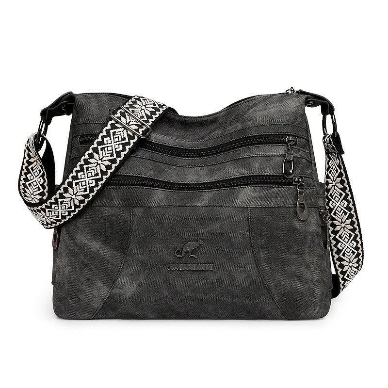 Fashion Denim Fabric Women's Crossbody Bags, Multi-layer Large Capacity Shoulder Bag, Suitable for Commuting Occasions