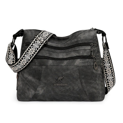 Fashion Denim Fabric Women's Crossbody Bags, Multi-layer Large Capacity Shoulder Bag, Suitable for Commuting Occasions