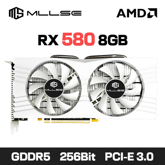 MLLSE AMD Radeon RX 580 8GB 2048SP Gaming Graphics Card GDDR5 256Bit PCI-E 3.0 ×16 8Pin Radeon GPU Rx 580 8g Game Video Card