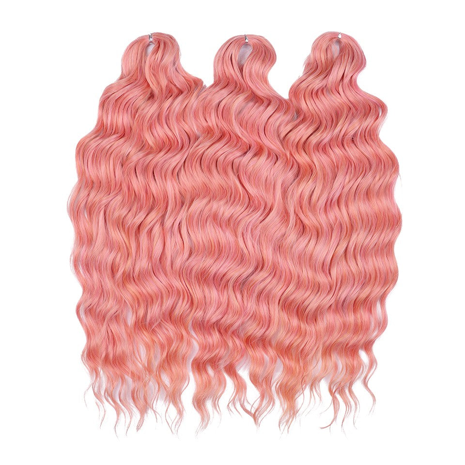 FASHION IDOL Cabelo de Crochê Torção Laranja Extensões de Cabelo Trançado de Onda Profunda Sintética Cabelo Onda de Água 24 Polegadas Fibra Resistente ao Calor
