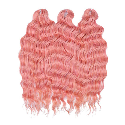 FASHION IDOL Cabelo de Crochê Torção Laranja Extensões de Cabelo Trançado de Onda Profunda Sintética Cabelo Onda de Água 24 Polegadas Fibra Resistente ao Calor