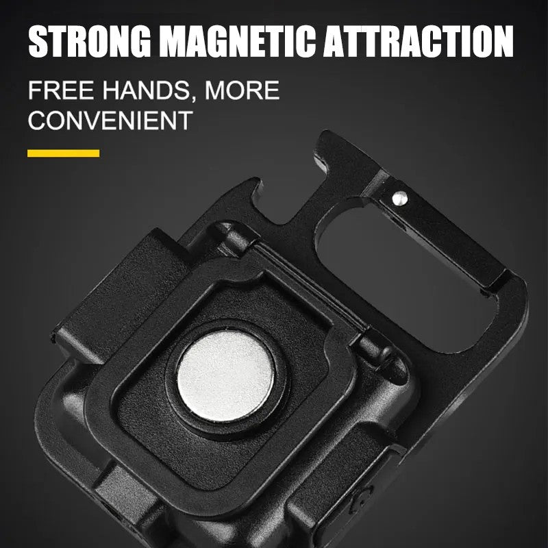 Mini LED Flashlight Keychain Multifunctional Portable COB Camping Lamps USB Charging Work Lights Outdoor Pocket Lamp With Magnet