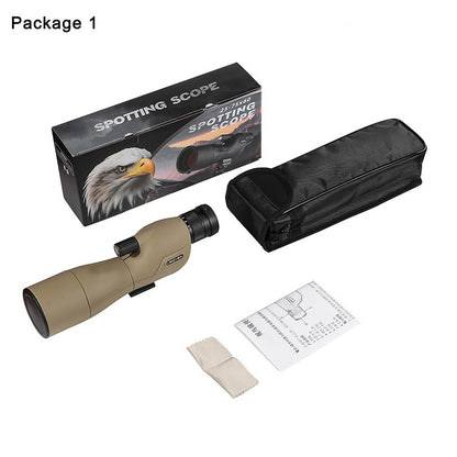 Luneta HD 25-75x60 para Tiro ao Alvo com Bolsa de Transporte Telescópio Monocular BAK4 Lente FMC para Caça Observação de Pássaros