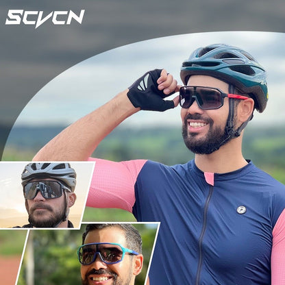 2 Pacotes de Óculos de Ciclismo Fotocromáticos para Ciclismo MTB Óculos de Proteção para Bicicleta, Bicicleta de Montanha, Masculino e Feminino, Esportivo