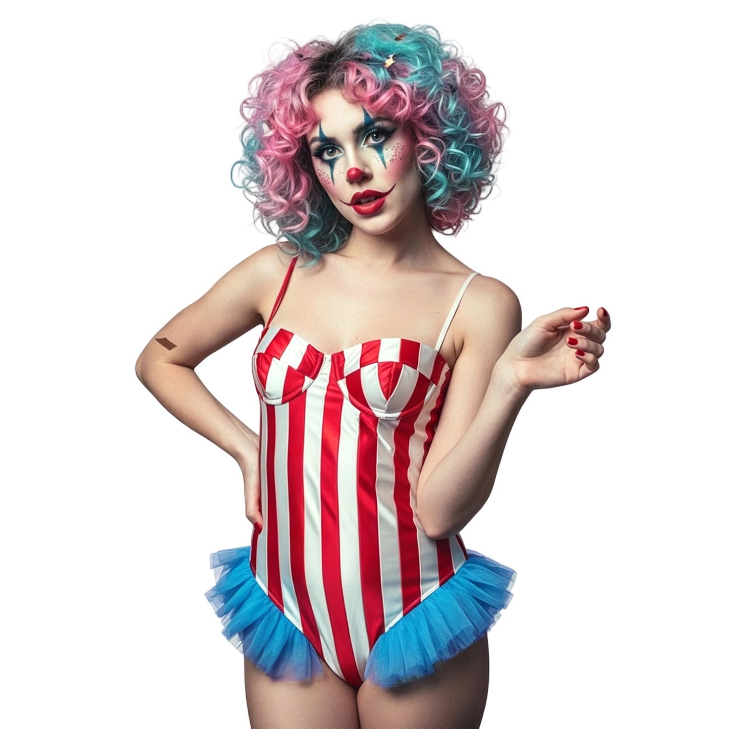 Women's Carnival Bodysuit Sleeveless Stripes Print Leotard Tops Playsuits Halloween Cosplay Costume