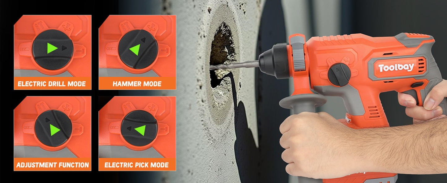 Furadeira de impacto rotativa sem fio Superpan Ferramenta portátil de 20V com bateria para furadeira elétrica