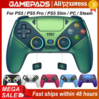 For Playstion 5 Controller PS5 Pro/Slim/PC Wireless Gamepad Hall Effect Trigger RGB Turbo Vibration Button Joystick