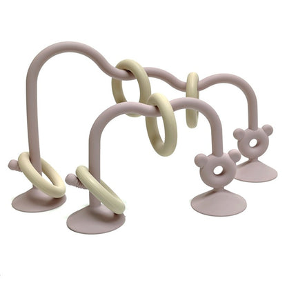 Brinquedos de contas labirinto para bebês, brinquedo de silicone visual para mastigar e moer, brinquedos educativos de contas labirinto com ventosa para a primeira infância